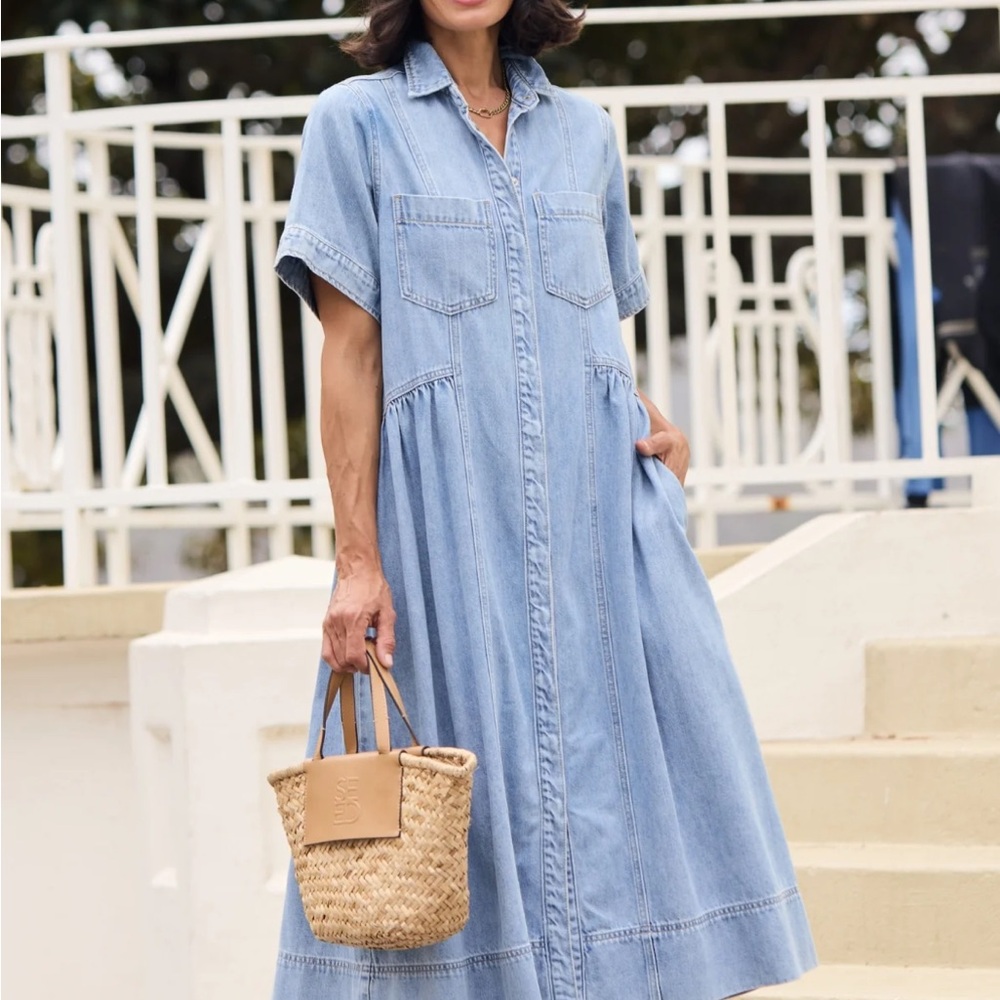 MAYE denim midi dress